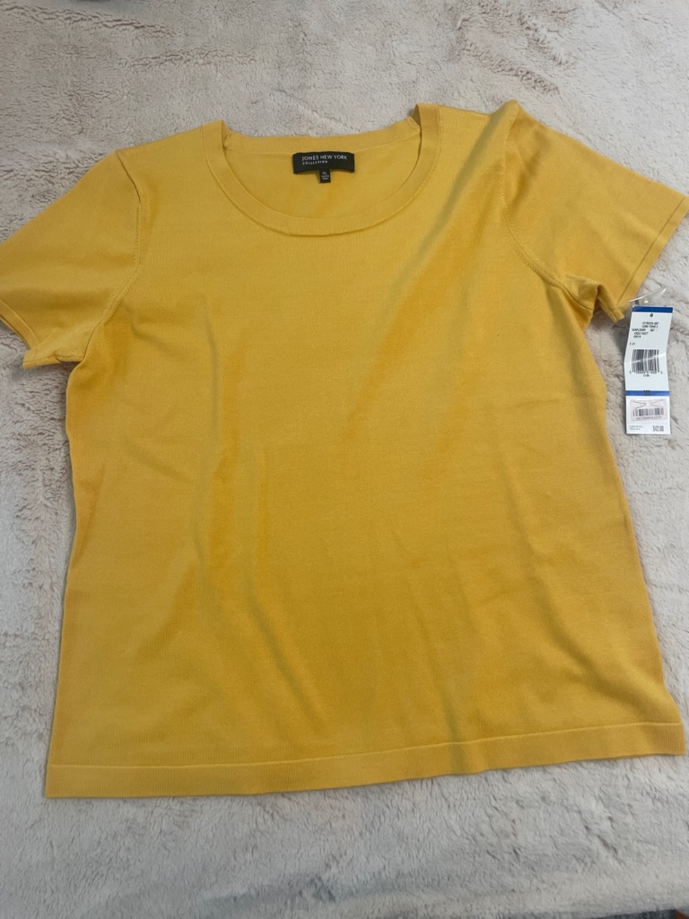Jones New York Short Sleeve Crewneck Top in Sunflower Yellow